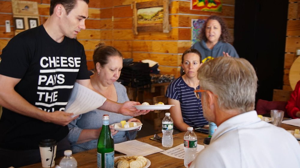 Judges receiving their samples